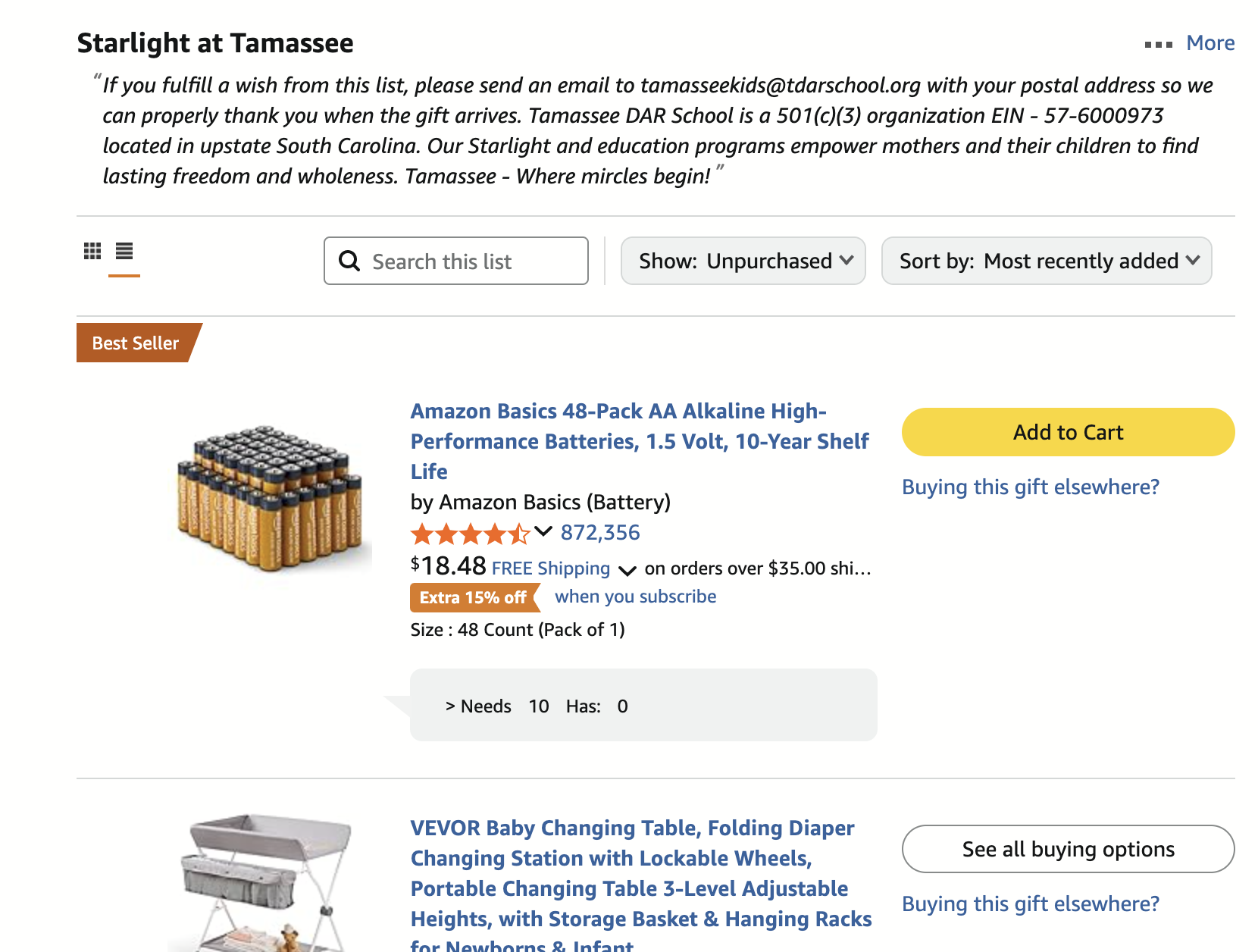 Amazon page